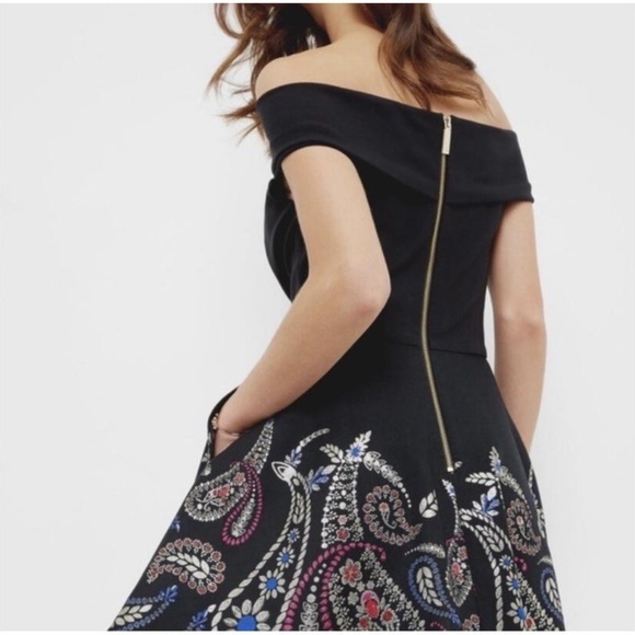 Ted Baker Off Shoulder Dress - size 6 - Picture 2 of 8